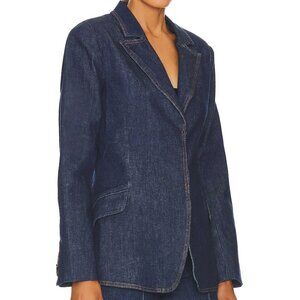SIMKHAI ! Jasper Cinched-Waist Denim Blazer Jacket in Imperial ( US/2)